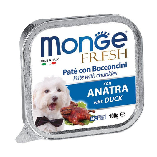Monge Fresh paštetas šunims su antienos gabalėliais 100g