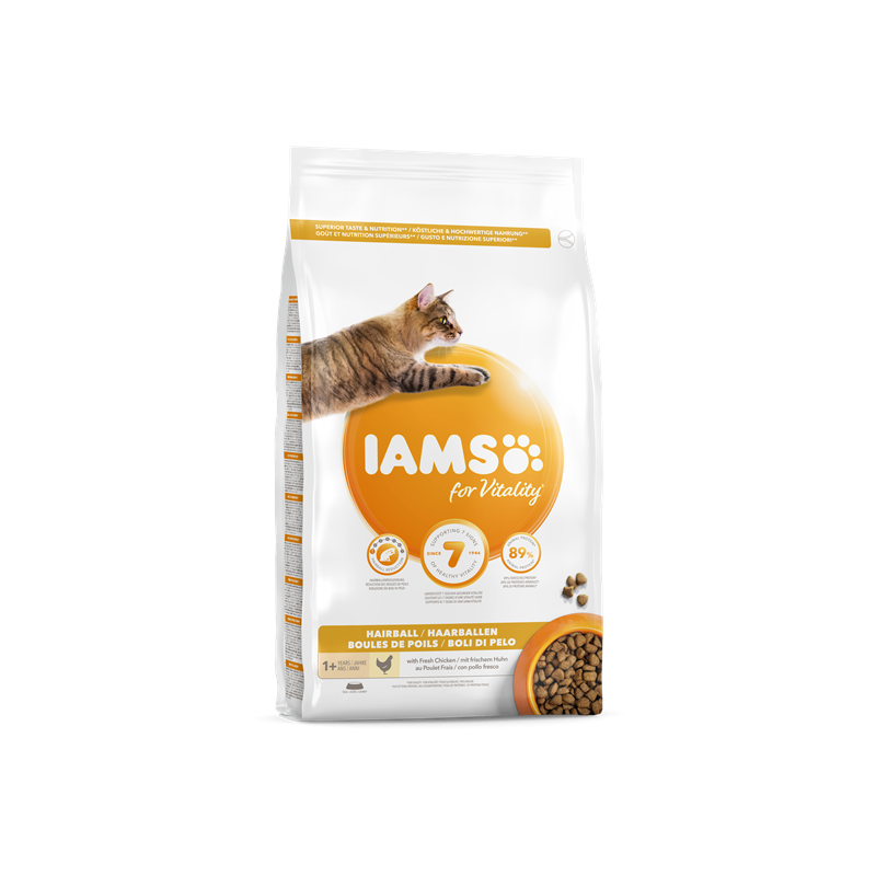 IAMS Adult Cat Hairball (vištiena) 10kg
