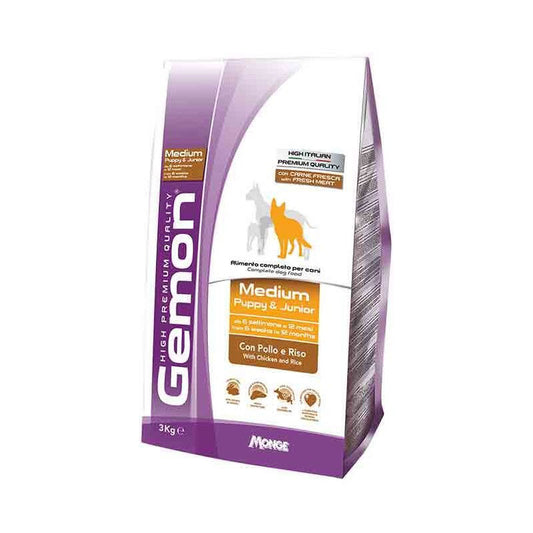 Gemon medium puppy visavertis pašaras jauniems šuniukams su vištiena ir ryžiais