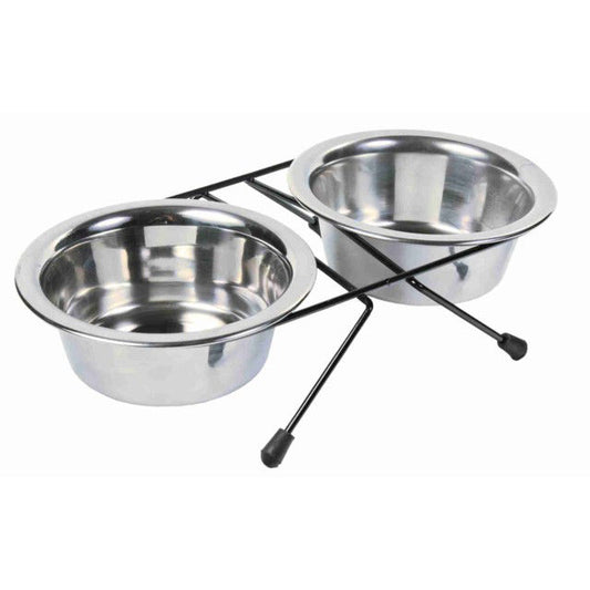 TRIXIE Dubenėlių kompl., nerūd. plienas-metalas, 2x0.45 l, ø 13 cm-28x6x15 cm