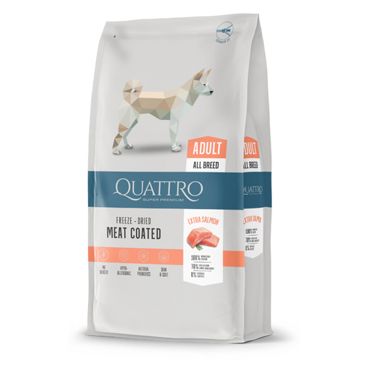 QUATTRO Extra Salmon sausas maistas šunims su lašiša 12kg
