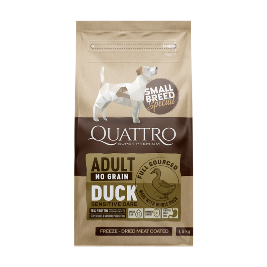 Quattro SB sausas suaugusių mažų veislių šunų pašaras su antiena 1,5kg
