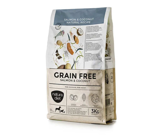 Salmon & Coconut Natural Recipe begrūdis sausas maistas šunims 3kg