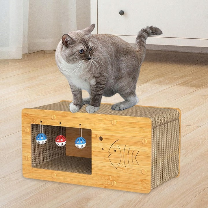 Kačių draskyklė su trimis kamuoliukais