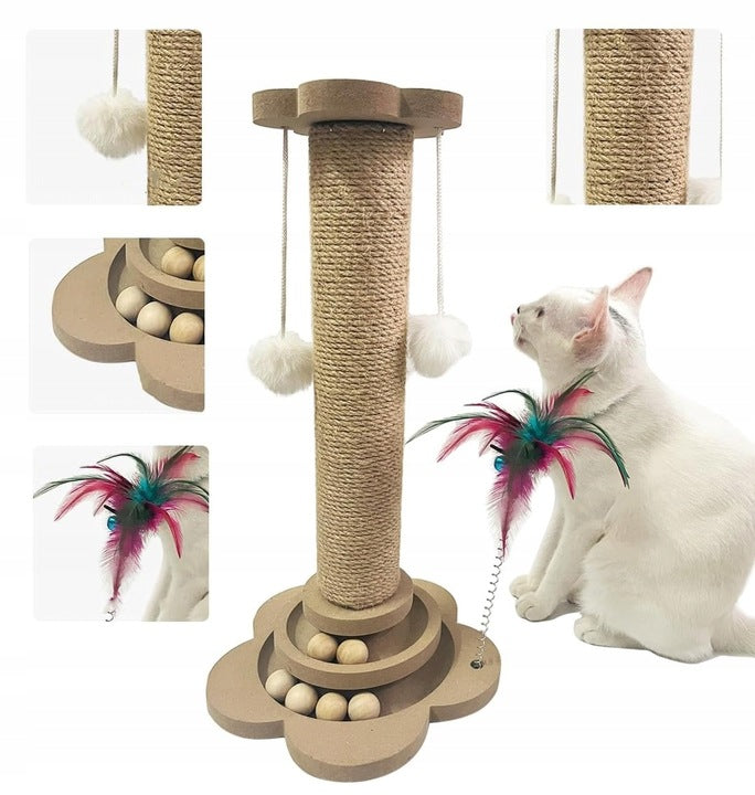 Katčių draskyklė su kamuoliukais 40cm