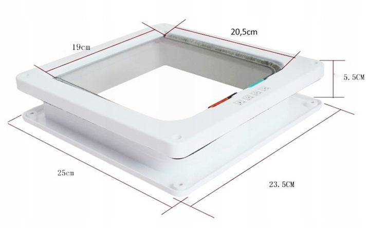 Durų atvartas su 4 krypčių magnetu, naminių gyvūnėlių durys katėms ir šunims (L-25 x 23,5 x 5,5 cm, balta)