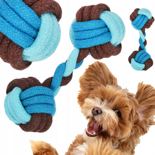 Žaislas šunims, virvė su kamuoliukais