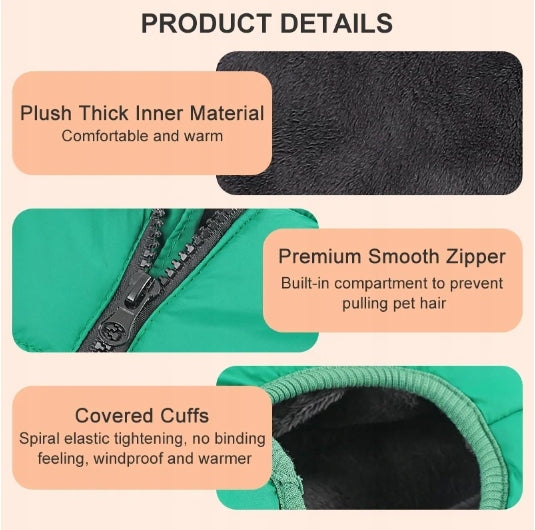 Šilta striukė šuniui su diržais