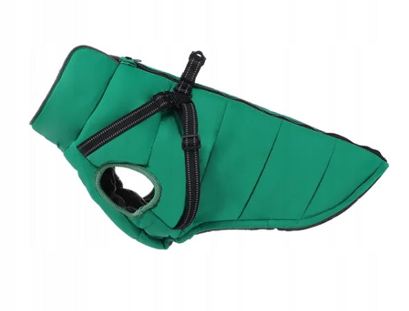 Šilta striukė šuniui su diržais