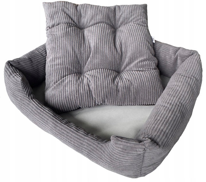Minkštas pliušinis guolis 75x65cm pilkas, velvetinis