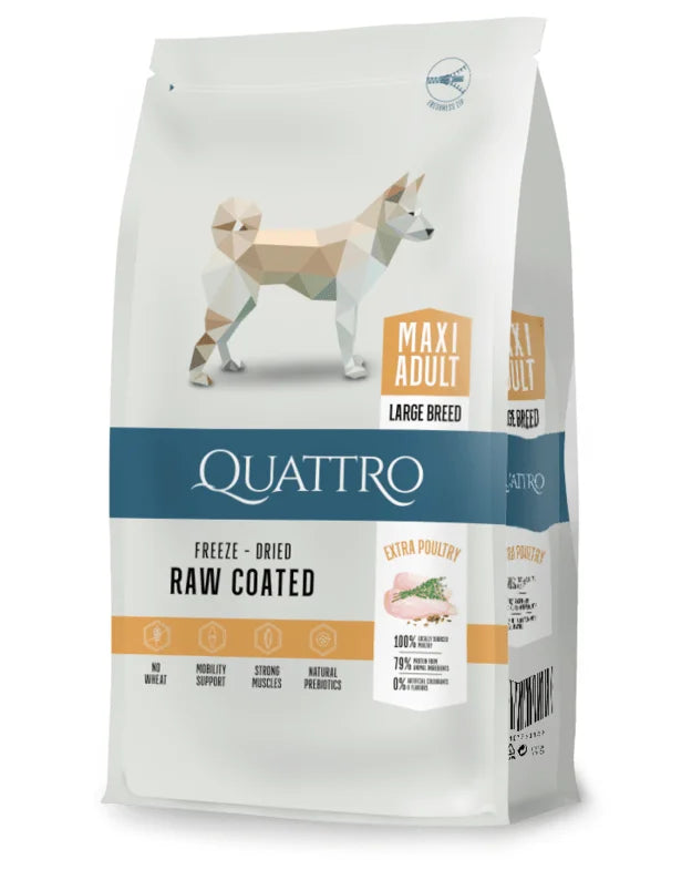 QUATTRO Maxi Poultry su paukštiena sausas didelių veislių šunų pašaras, 3kg