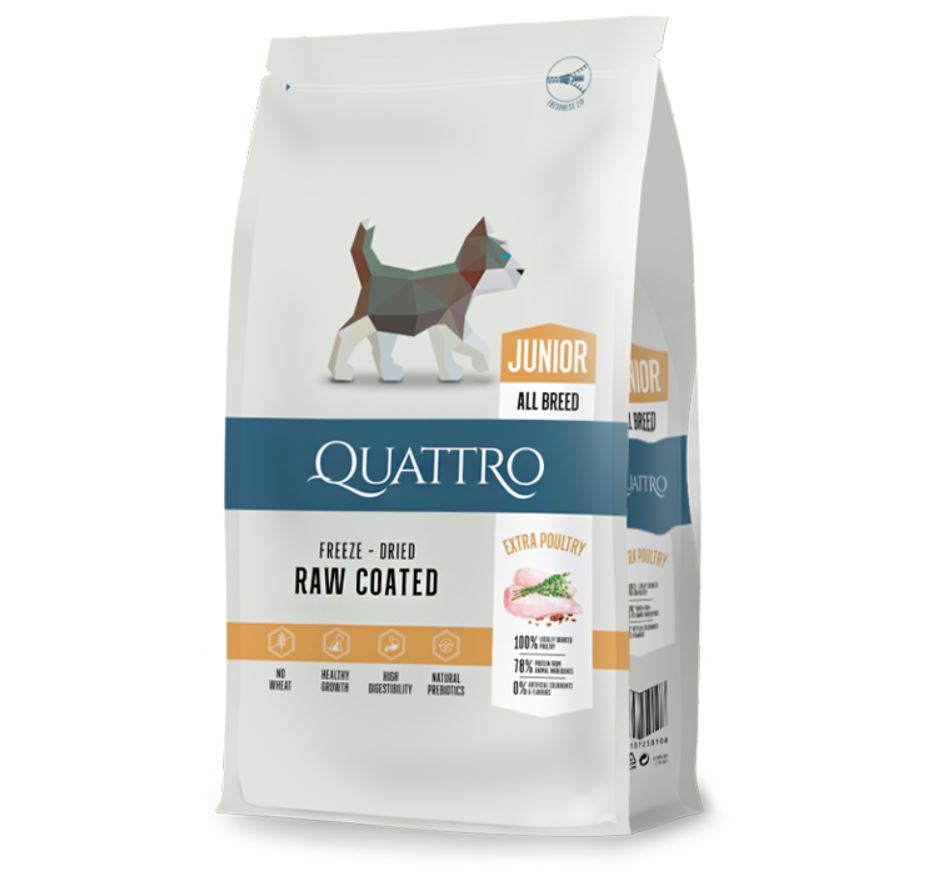 QUATTRO Junior su paukštiena sausas jaunų šunų pašaras, 1,5kg