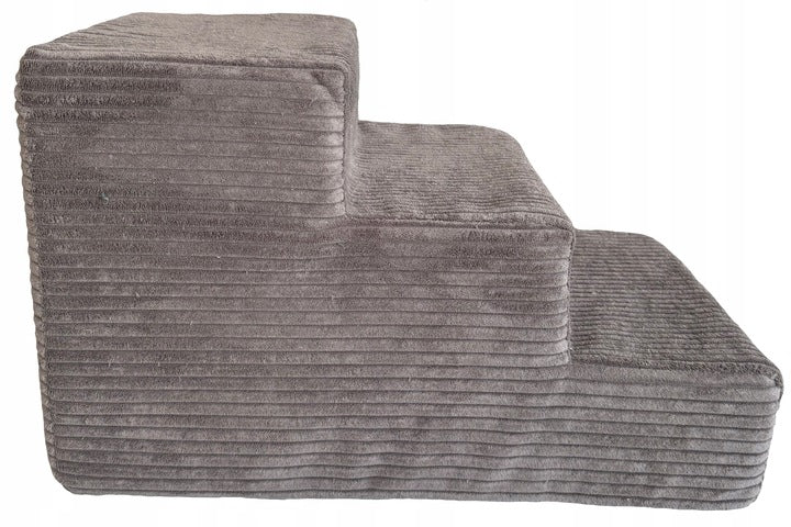 Stabilūs šunų laiptai rampos platforma 30cm velvetas, tamsiai smėlio spalvos