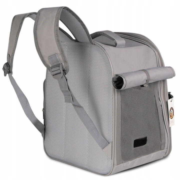 Katės transportavimo kuprinė su kišenėmis