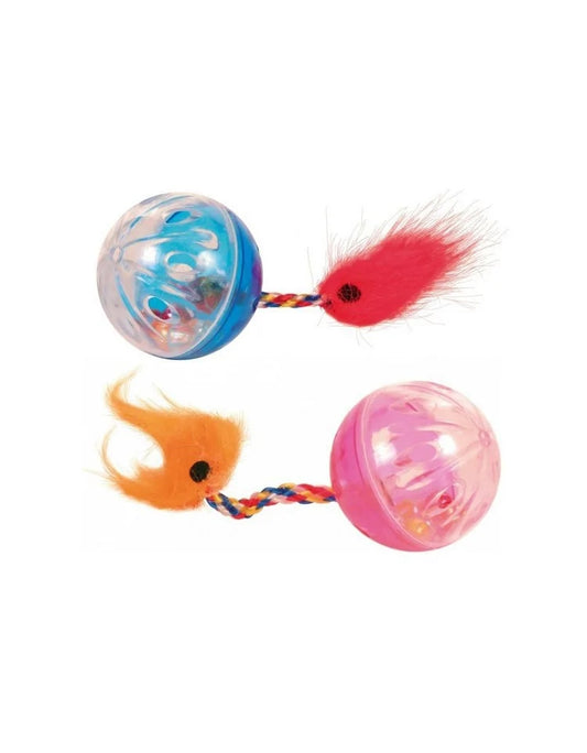 Trixie Cat žaislas barškutis su plunksna - 2 vnt