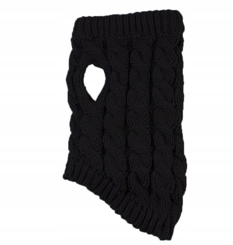 Šiltas megztinis šuniukui, juodas S