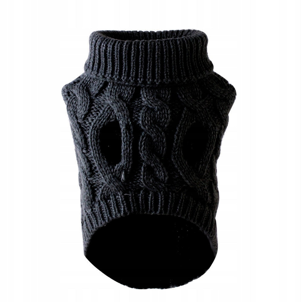 Šiltas megztinis šuniukui, juodas S