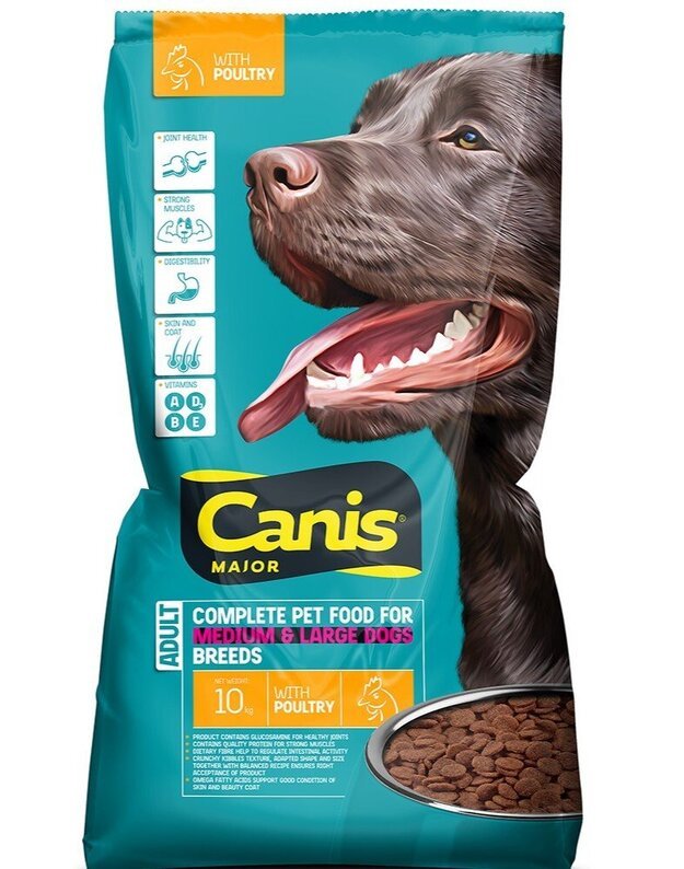CANIS MAJOR sausas šunų maistas su paukštiena, 10kg