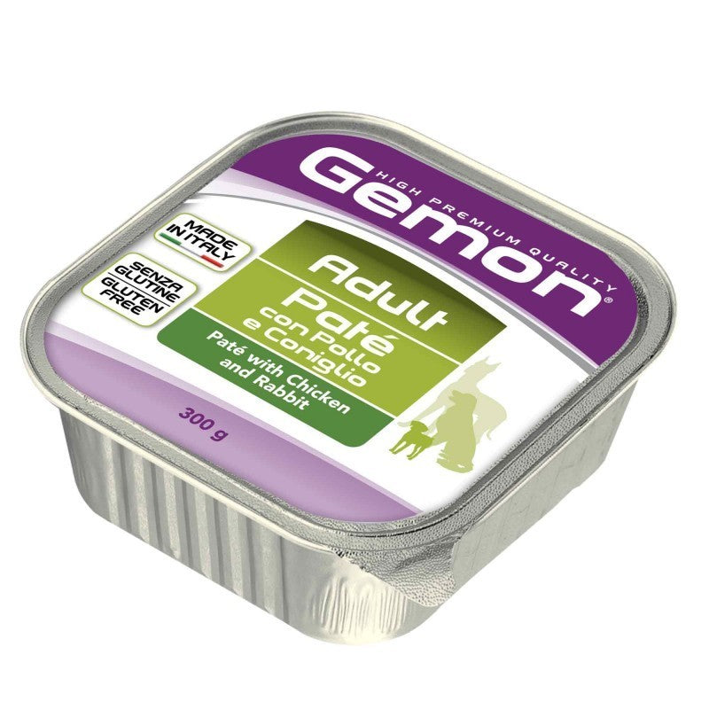 Gemon all breeds adult visavertis konservuotas paštetas suaugusiems šunims su vištiena ir triušiena 150g