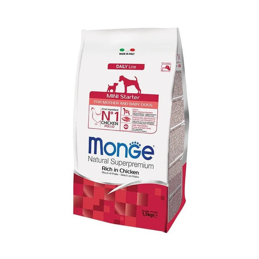 Monge Mini Starter all breeds sausas pašaras jauniems šuniukams su vištiena 1,5kg