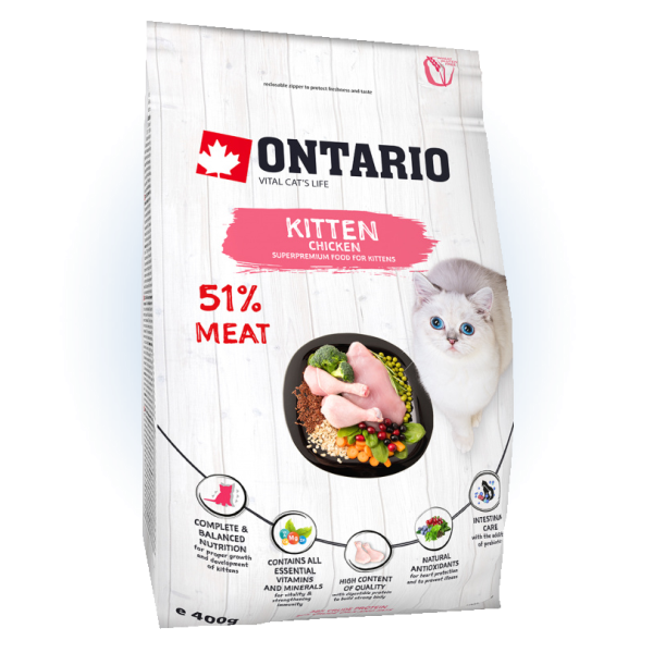 Ontario Kitten Chicken 0,4kg (Kačiukams su vištiena)