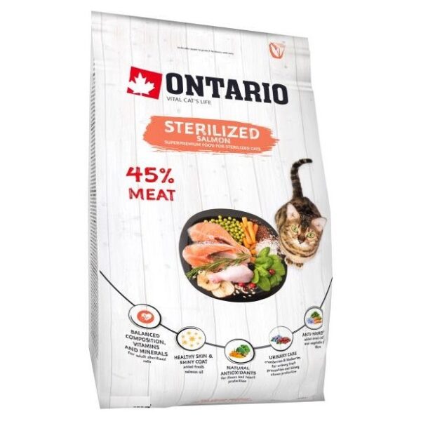 Ontario Cat Sterilised Salmon 0,4kg (Sterilizuotoms su lašiša)