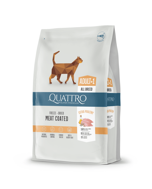 QUATTRO Extra Poultry su paukštiena sausas kačių pašaras 7kg