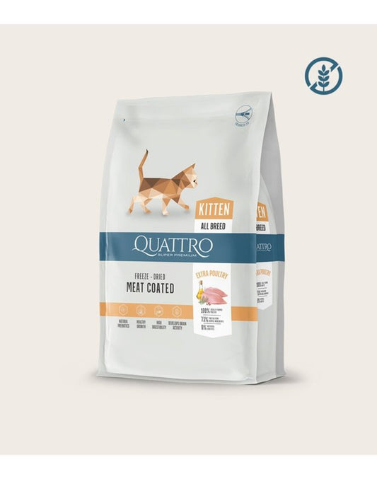 QUATTRO Kitten sausas kačiukų pašaras su daug paukštienos 1,5 kg
