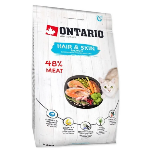 Ontario Cat Hair & Skin 2kg (Kailiui ir odai)