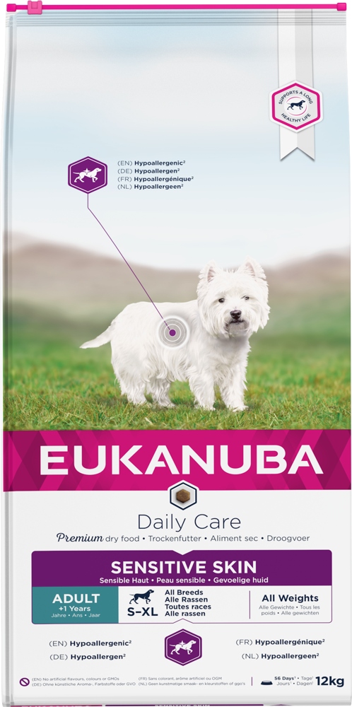 Eukanuba Daily Care Sensitive Skin Adult (žuvis) 12kg