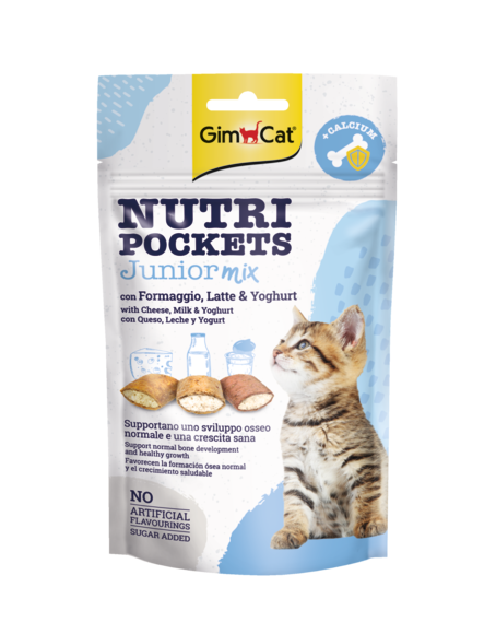 GimCat Nutri Pockets Junior Mix skanėstai katėms 60g