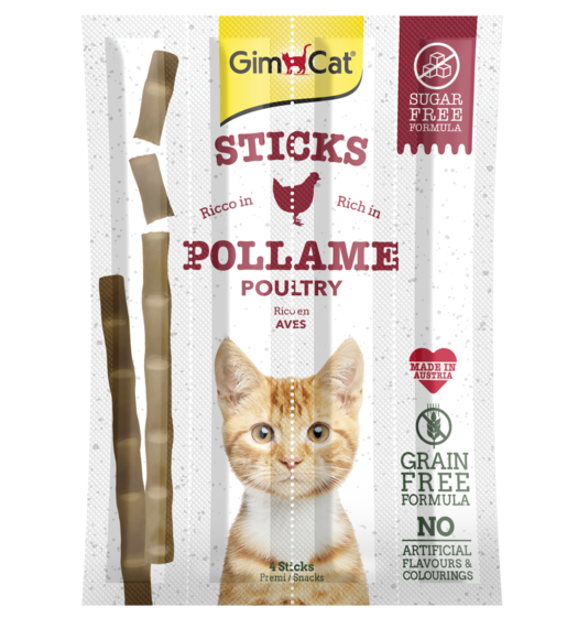 GimCat Sticks begrūdės lazdelės, su paukštiena