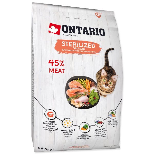 Ontario Cat Sterilised Salmon 6,5kg (Sterilizuotoms su lašiša)
