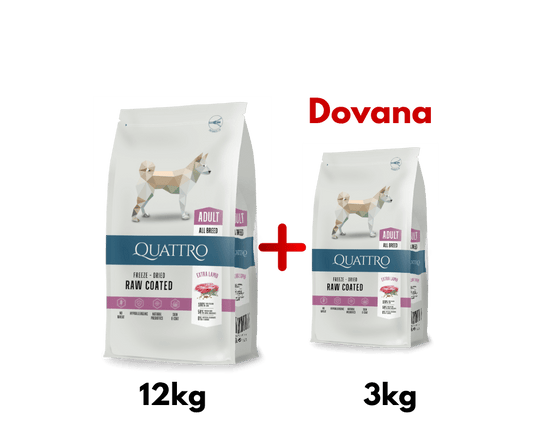 QUATTRO Extra Lamb su ėriena sausas šunų pašaras, 12kg