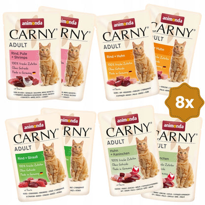Animonda Carny Adult - šlapias kačių maistas įvairių skonių Mix 8x85g