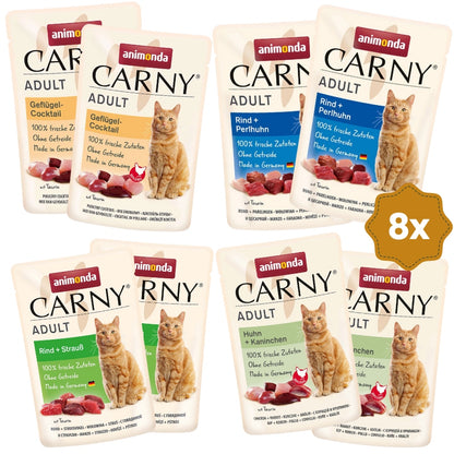 Animonda Carny Adult - šlapias kačių maistas įvairių skonių rinkinys 8x85g