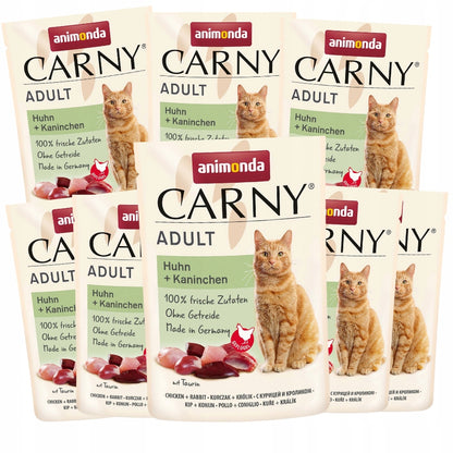 Animonda Carny Adult - šlapias maistas katėms su vištiena ir triušiena 8x85 g