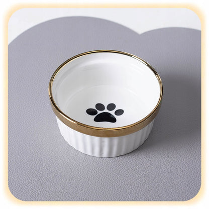 Dvigubas keraminis katės dubuo ant stovo 2x300m