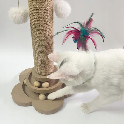 Katčių draskyklė su kamuoliukais 40cm