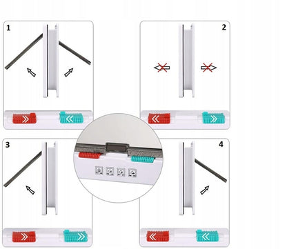 Durų atvartas su 4 krypčių magnetu, naminių gyvūnėlių durys katėms ir šunims (L-25 x 23,5 x 5,5 cm, balta)