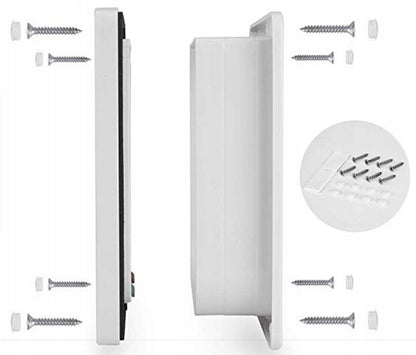 Durų atvartas su 4 krypčių magnetu, naminių gyvūnėlių durys katėms ir šunims (L-25 x 23,5 x 5,5 cm, balta)