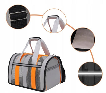 Lengvas sulankstomas nailoninis mažų gyvūnų transporteris su užtrauktuku