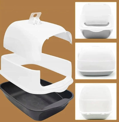 Uždaras tualetas namelis katei 50 x 35 x 33 cm, pilkų atspalvių