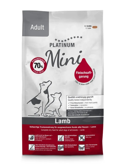 Platinum Adult Mini sausas pašaras mažų veislių šunims su ėriena 900g