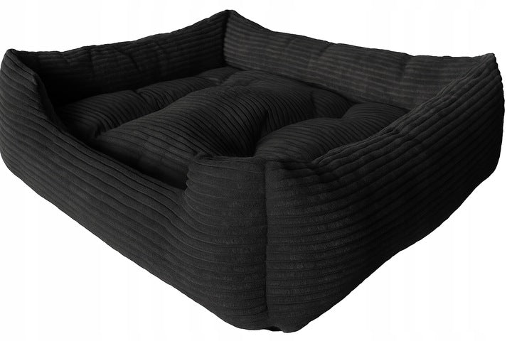 Minkštas pliušinis guolis 75x65cm juodos spalvos, velvetas