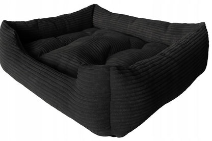 Minkštas pliušinis guolis 75x65cm juodos spalvos, velvetas