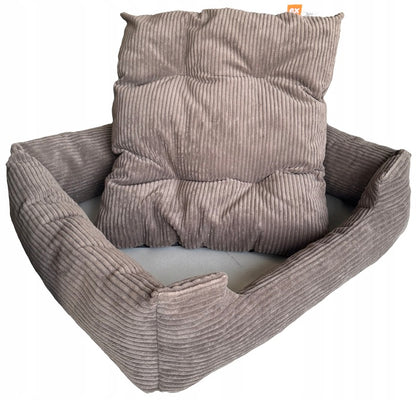 Minkštas pliušinis guolis 75x65cm tamsiai smėlio spalvos, velvetas