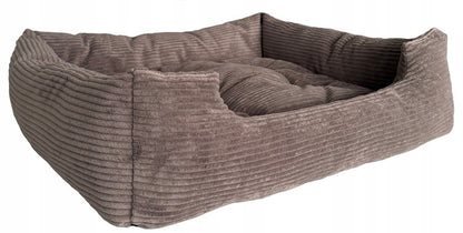 Minkštas pliušinis guolis 75x65cm tamsiai smėlio spalvos, velvetas