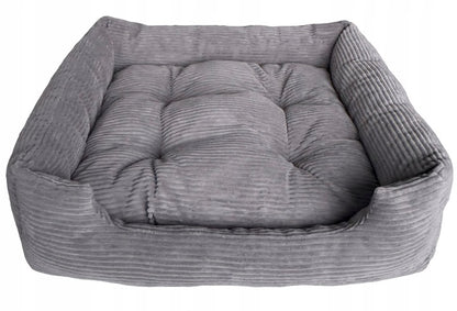 Minkštas pliušinis guolis 75x65cm pilkas, velvetinis