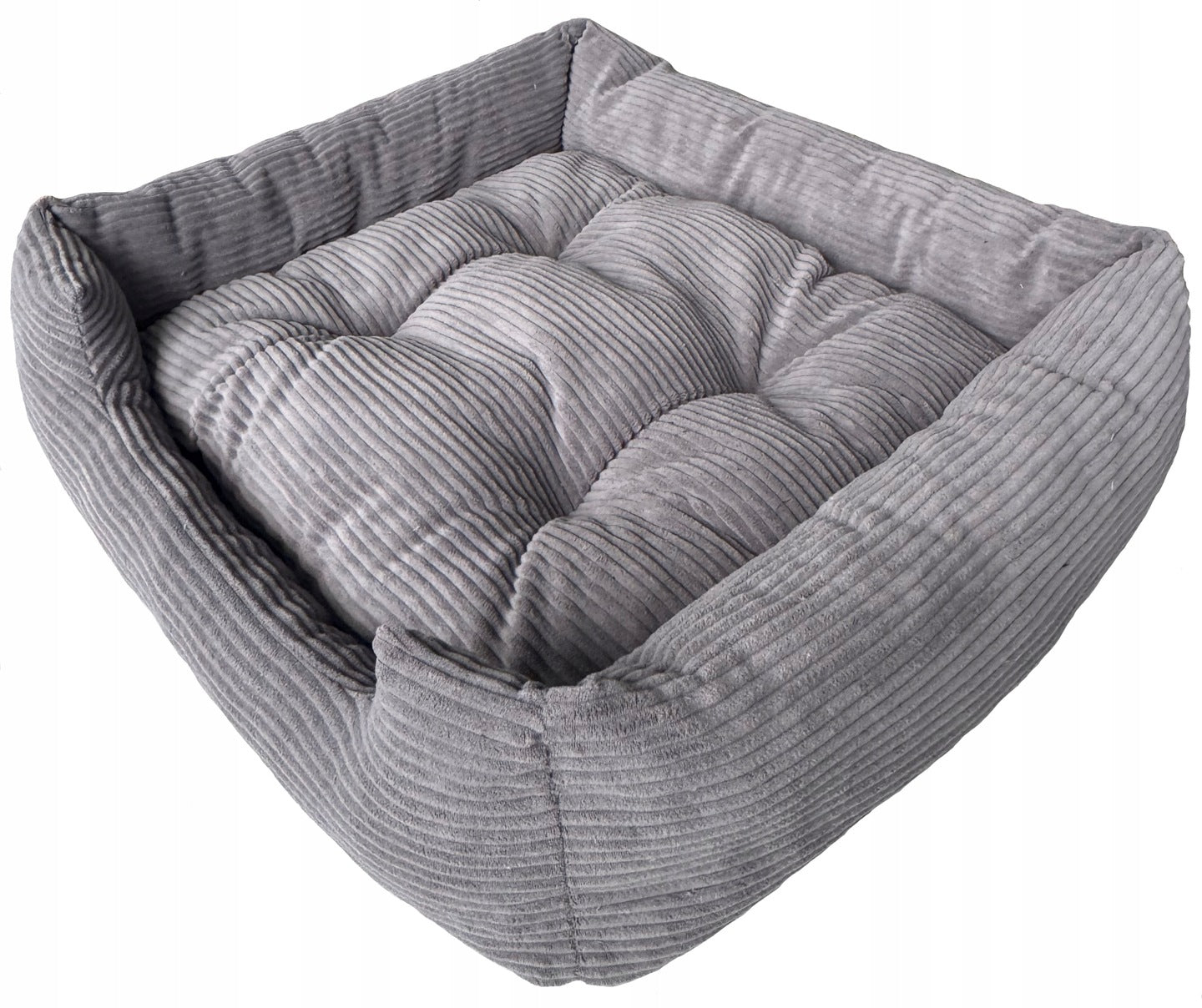 Minkštas pliušinis guolis 75x65cm pilkas, velvetinis